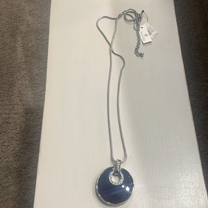 Chico’s reversible blue drop necklace.